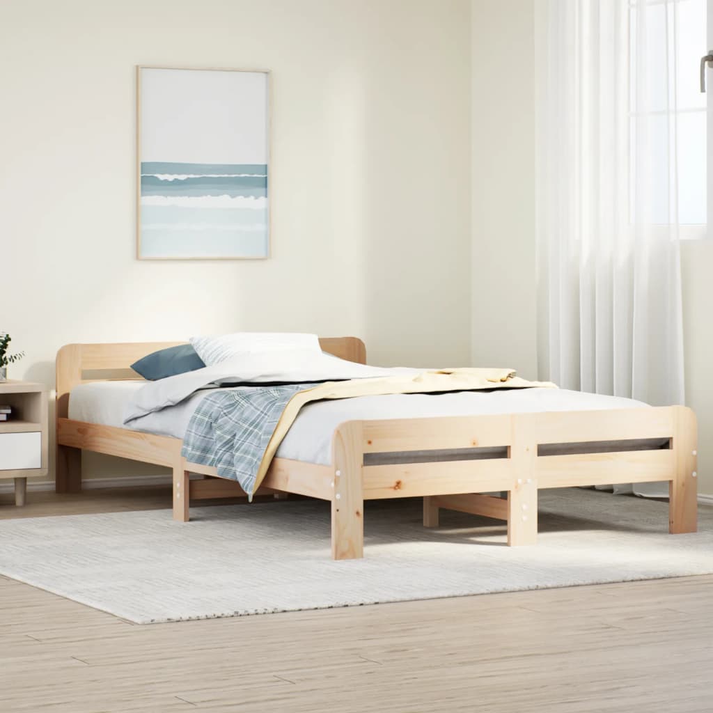 sengeramme uden madras 120x190 cm massivt fyrretræ