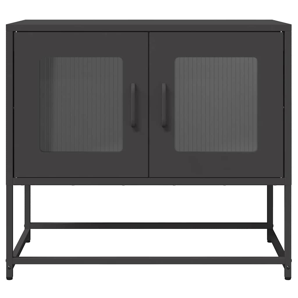 tv-bord 68x39x60,5 cm koldvalset stål sort