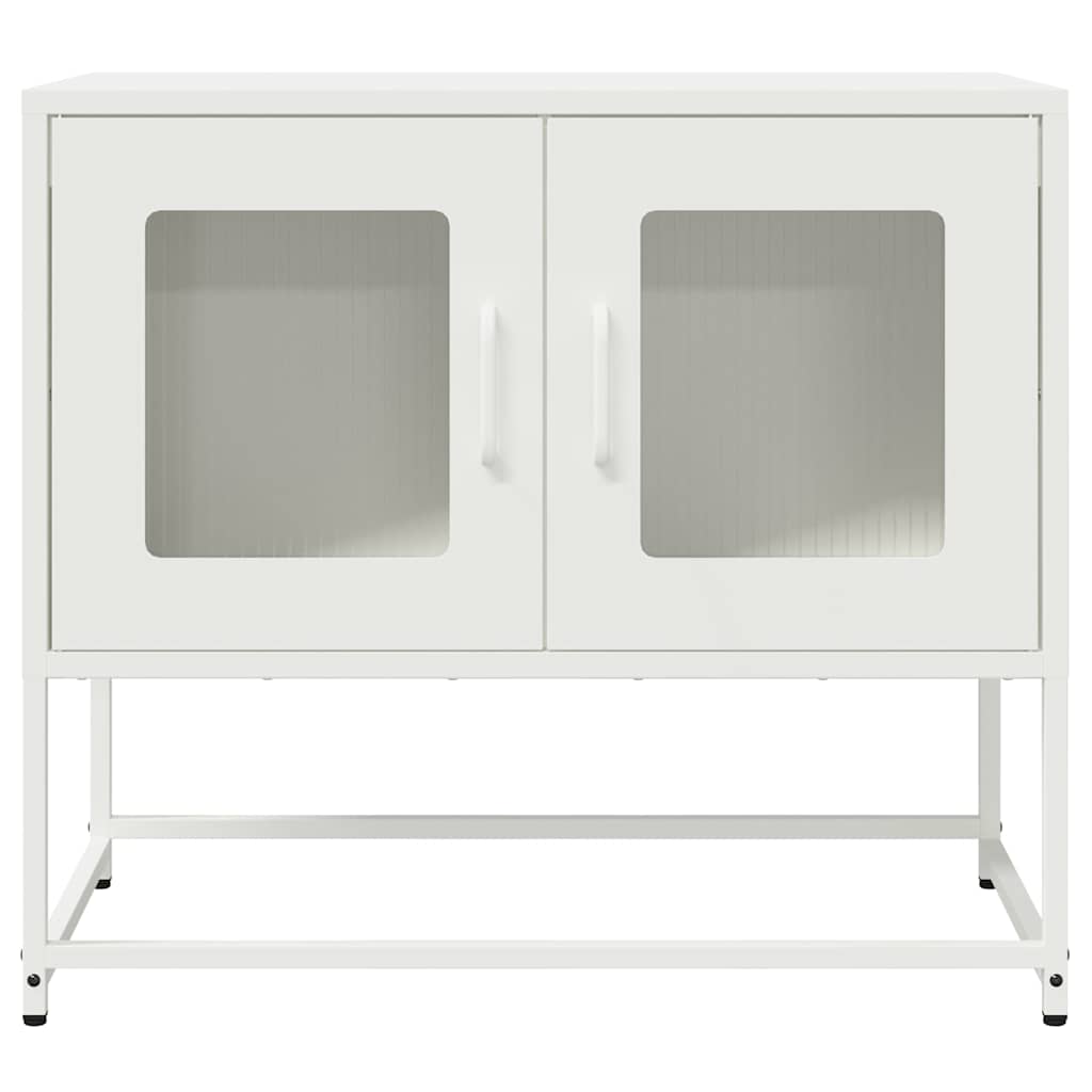 tv-bord 68x39x60,5 cm koldvalset stål hvid