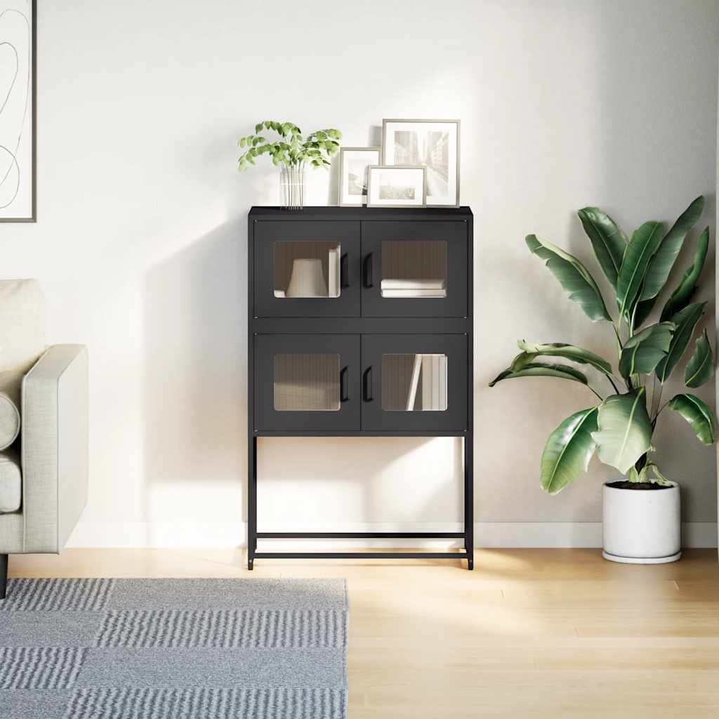 højskab 68x39x107 cm stål sort