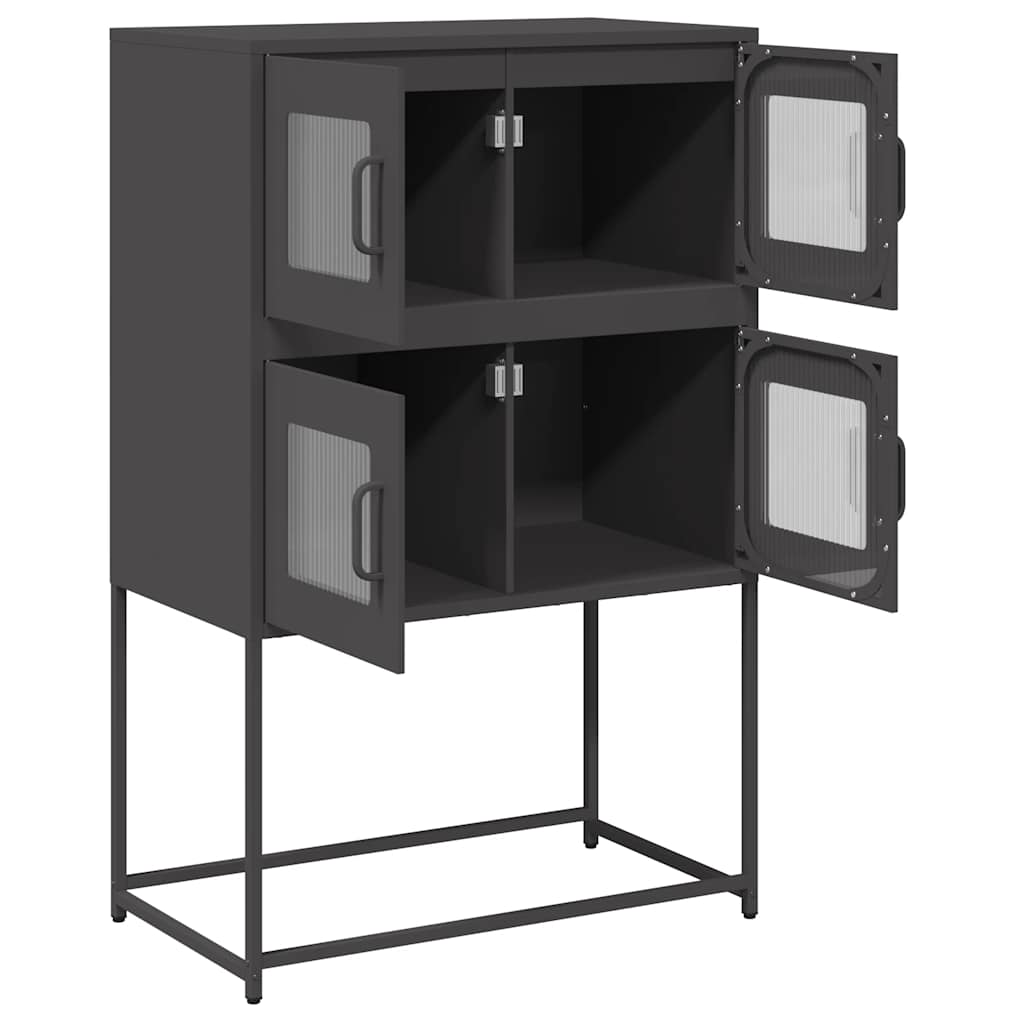 højskab 68x39x107 cm stål sort