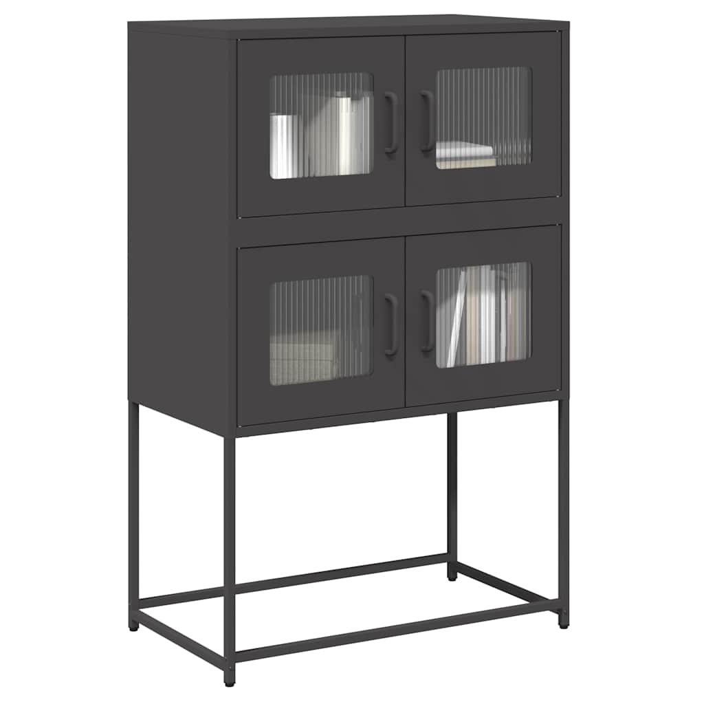 højskab 68x39x107 cm stål sort