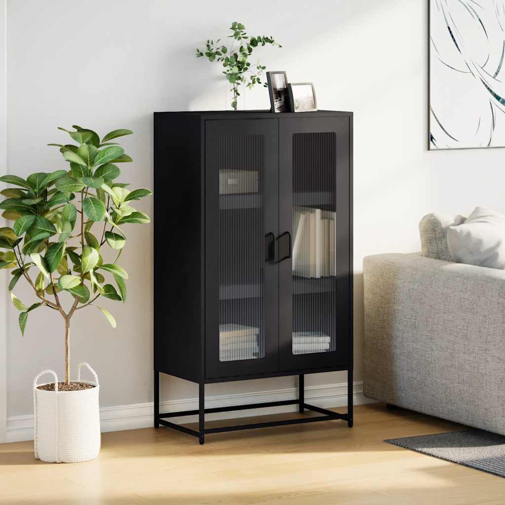 højskab 68x39x123 cm stål sort