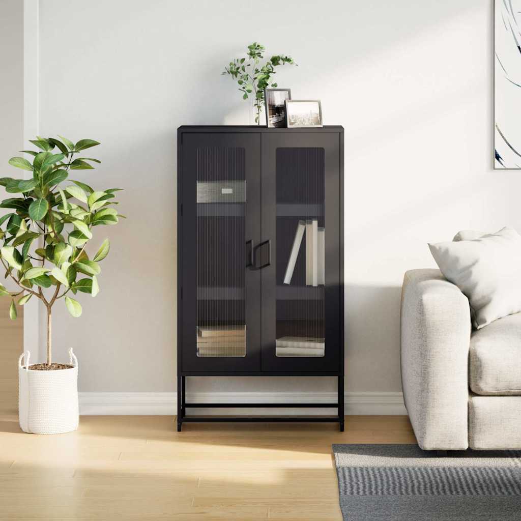 højskab 68x39x123 cm stål sort