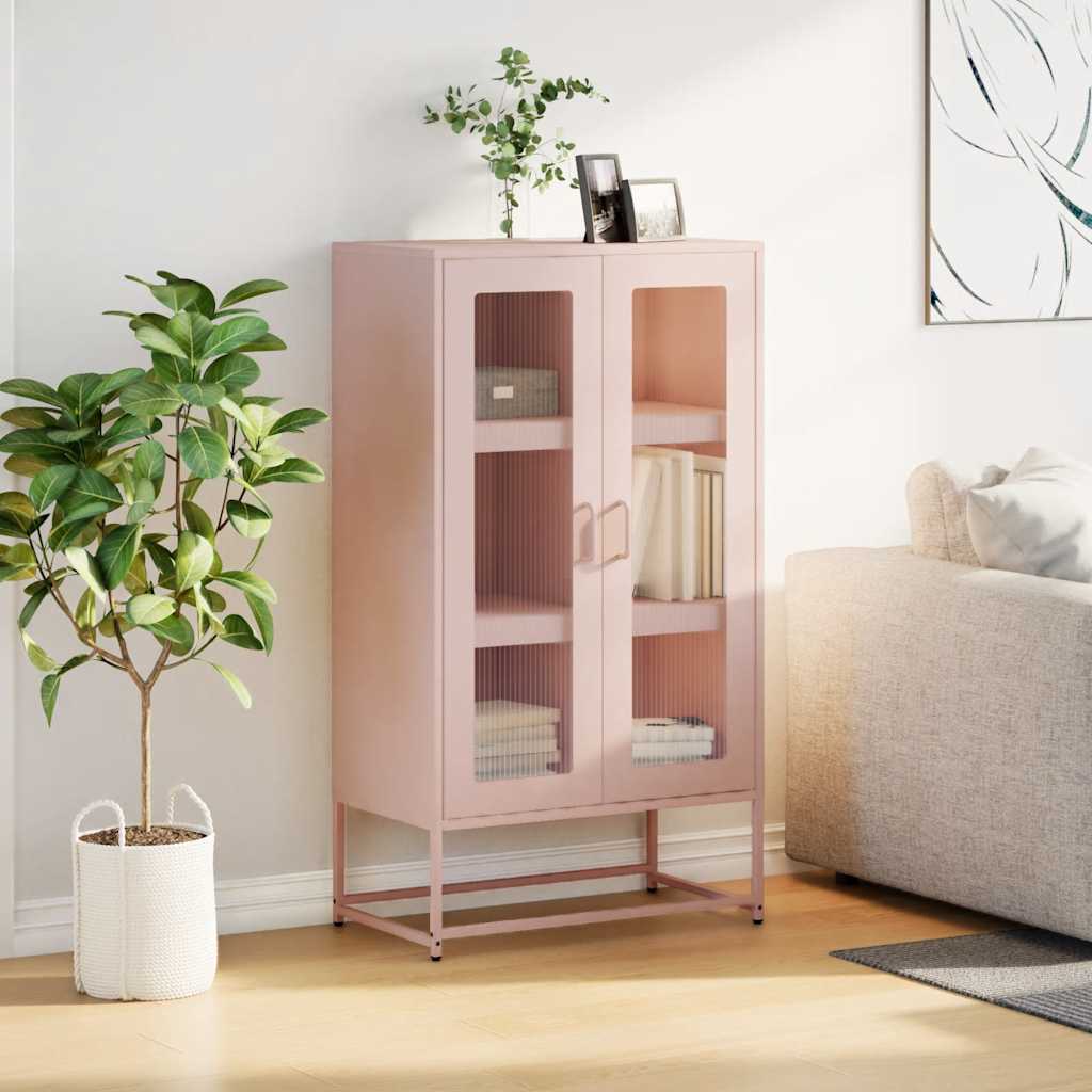 højskab 68x39x123 cm stål lyserød