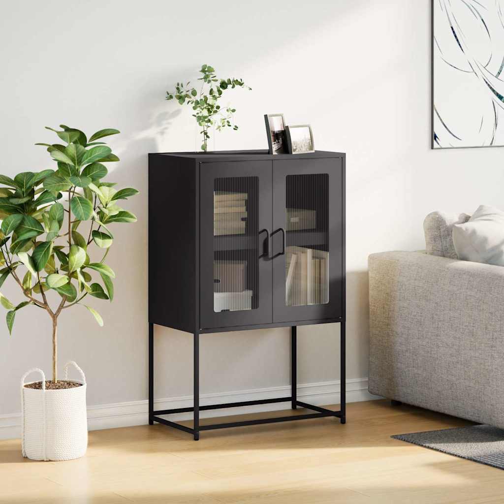 højskab 68x39x107 cm stål sort