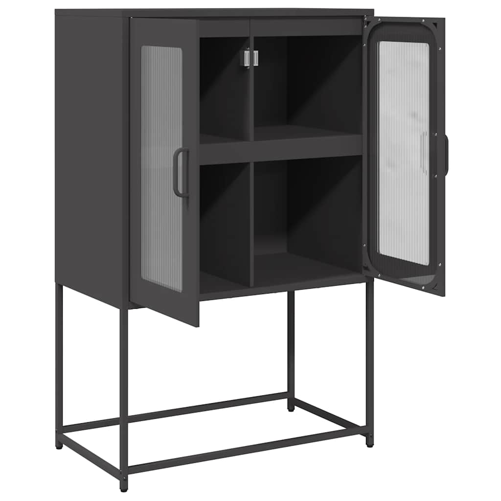 højskab 68x39x107 cm stål sort