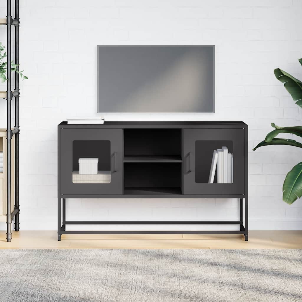 tv-bord 100,5x39x60,5 cm stål sort