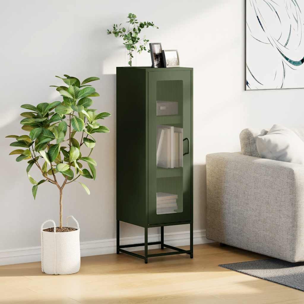 skab 36x39x123 cm koldvalset stål olivengrøn