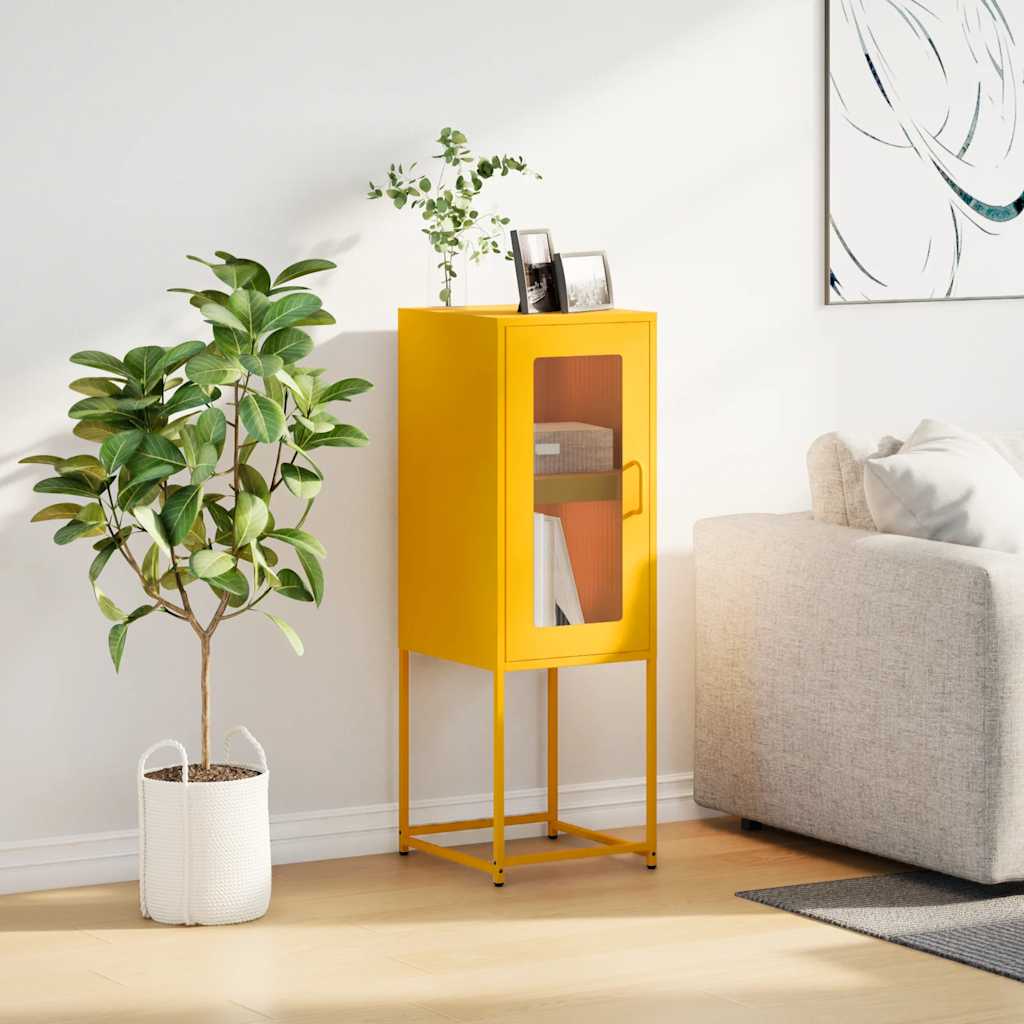 skab 36x39x107 cm koldvalset stål sennepsgul
