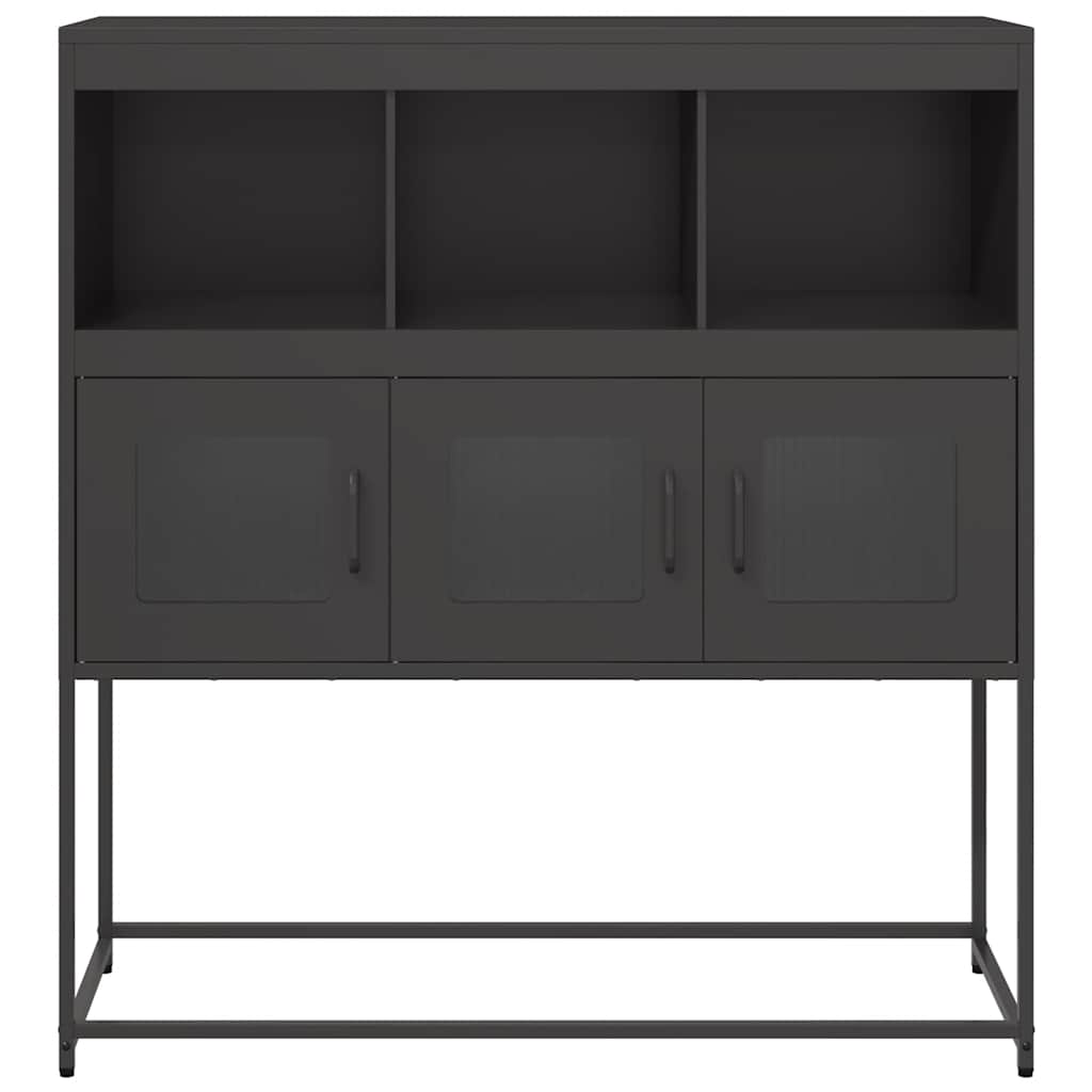 skænk 100,5x39x107 cm koldvalset stål sort