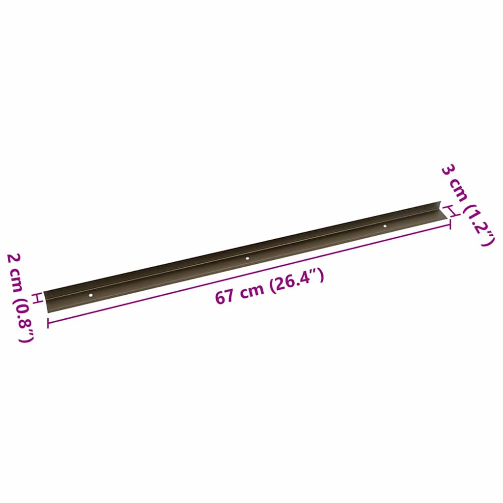 Trinkantprofiler 30 stk. Brun 67 x 3 x 2 cm Aluminium