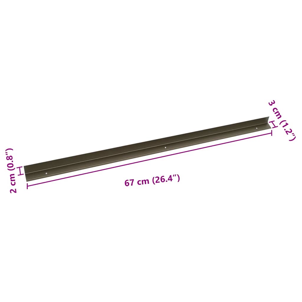 Trinkantprofiler 30 stk. champagnefarvet 67 x 3 x 2 cm