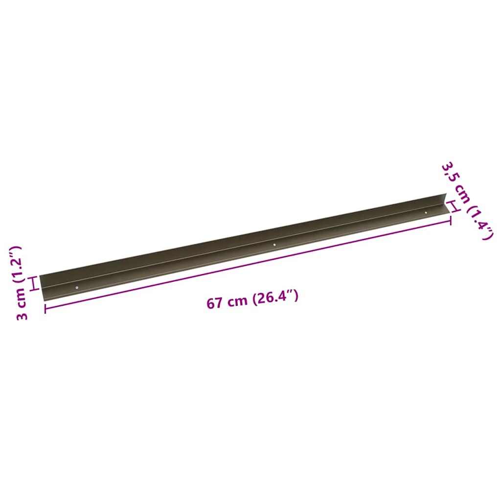 Trinkantprofiler 10 stk. champagnefarvet 67 x 3.5 x 3 cm