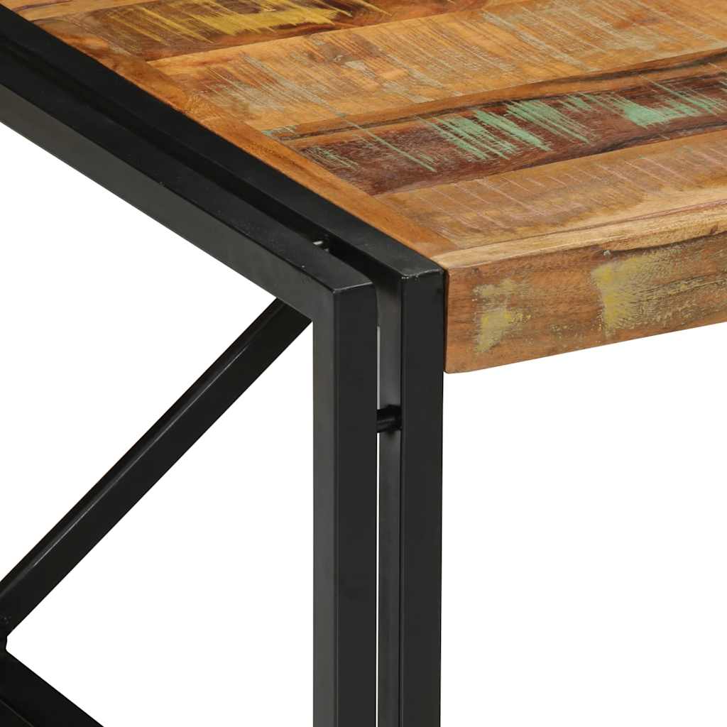 sofabord 80x80x35 cm massivt genbrugstræ flerfarvet