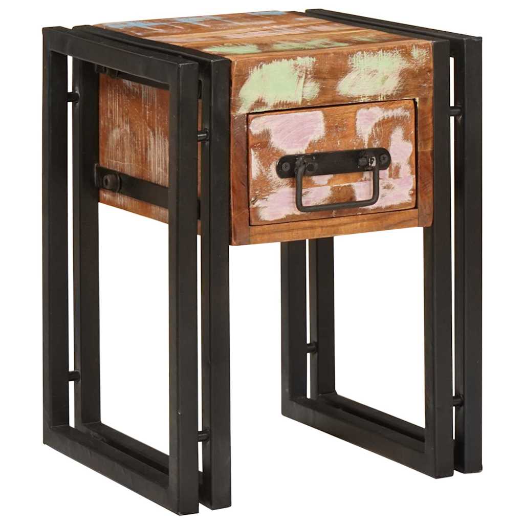 Endebord Mønstret og sort 30 x 30 x 40 cm Solid genbrugs træ