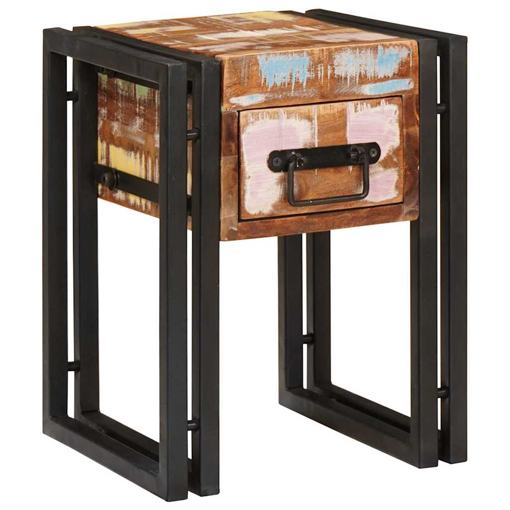Endebord Mønstret og sort 30 x 30 x 40 cm Solid genbrugs træ