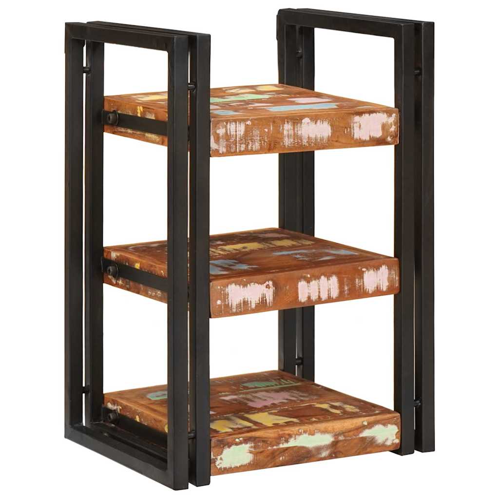 Sengebord Brun og sort 38 x 33 x 58 cm Massivt genbrugstræ
