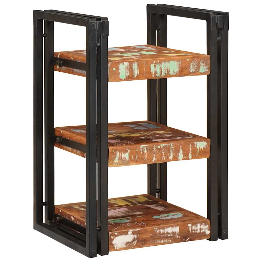 Sengebord Brun og sort 38 x 33 x 58 cm Massivt genbrugstræ