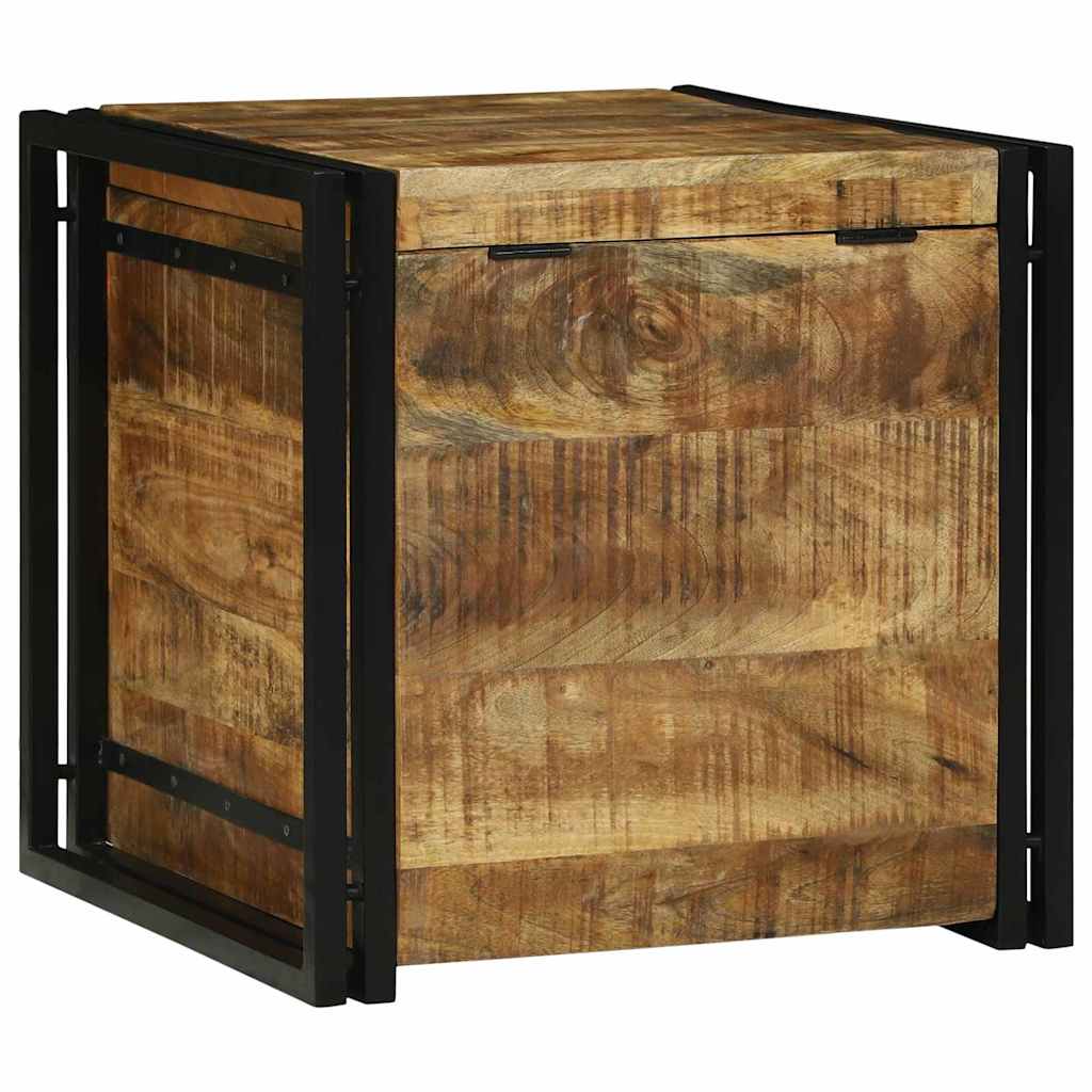 Opbevaringskasse Brun og sort 50 x 50 x 50 cm Rå mango træ