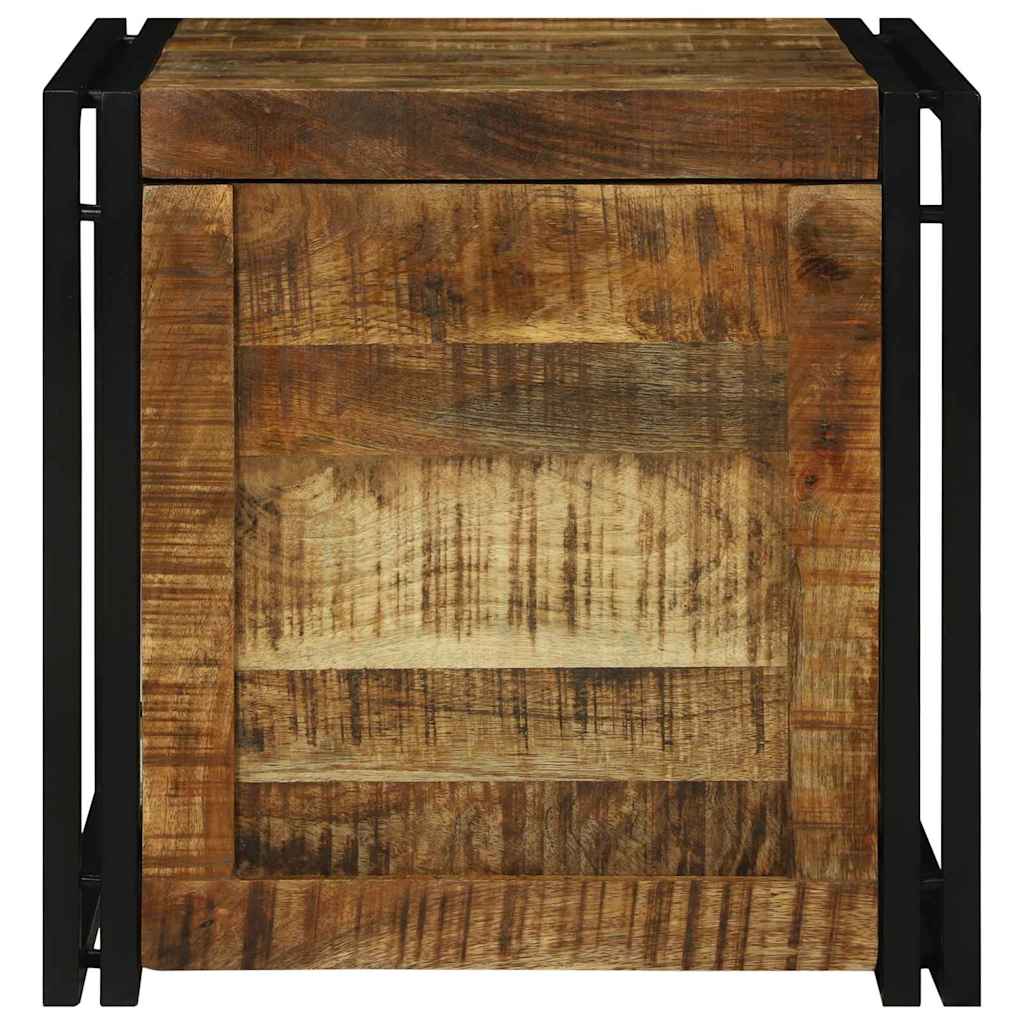Opbevaringskasse Brun og sort 50 x 50 x 50 cm Rå mango træ