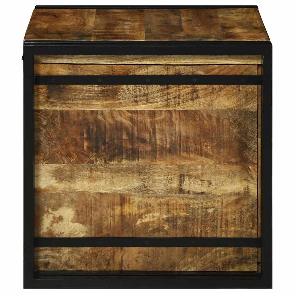 Opbevaringskasse Brun og sort 50 x 50 x 50 cm Rå mango træ