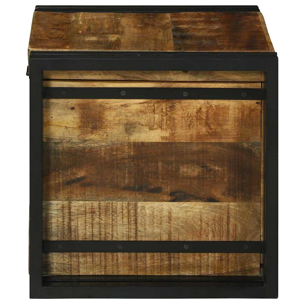 Opbevaringskasse Brun og sort 40 x 40 x 40 cm Massivt mangotræ