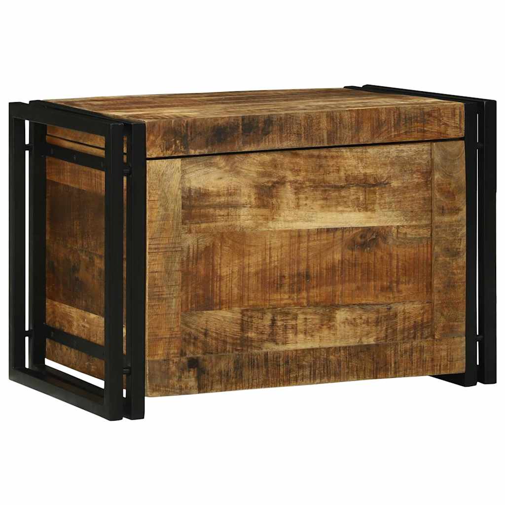Opbevaringskasse Brun og sort 60 x 40 x 41 cm Massivt mangotræ