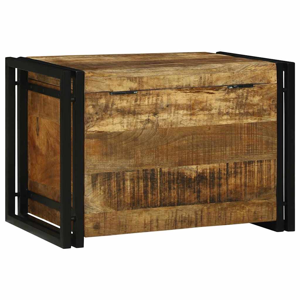 Opbevaringskasse Brun og sort 60 x 40 x 41 cm Massivt mangotræ