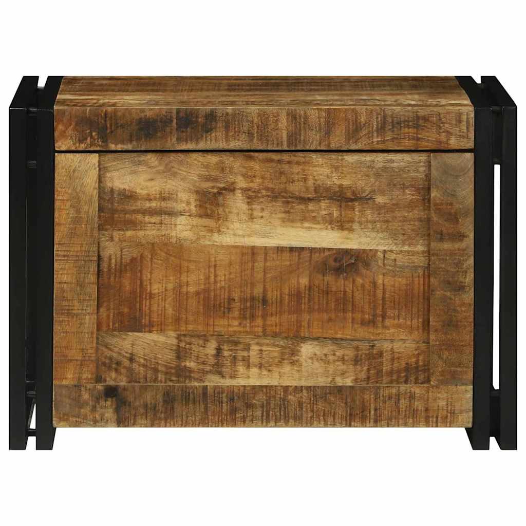 Opbevaringskasse Brun og sort 60 x 40 x 41 cm Massivt mangotræ