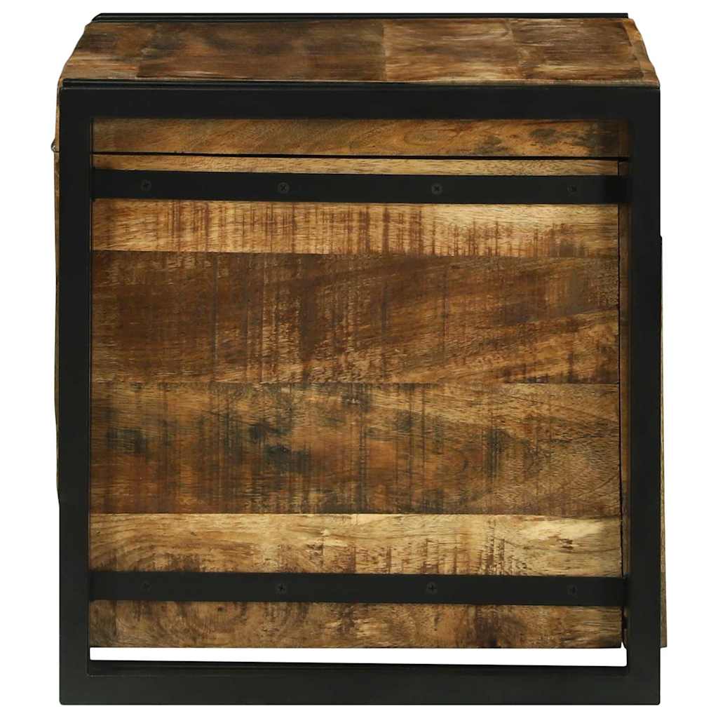 Opbevaringskasse Brun og sort 60 x 40 x 41 cm Massivt mangotræ