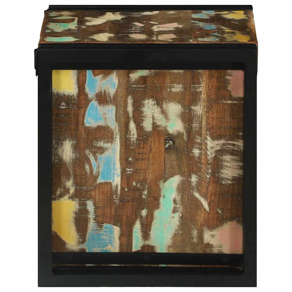 Vinfad Mønstret og sort 35 x 35 x 39 cm Solid genbrugs træ