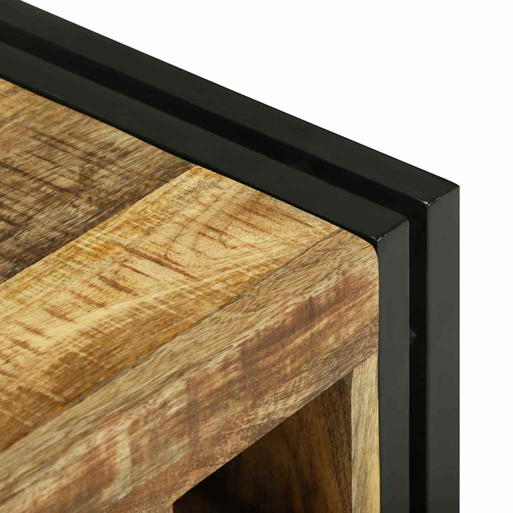 Vinfad 2 stk. Brun og sort 46 x 35 x 27,5 cm Massivt mangotræ