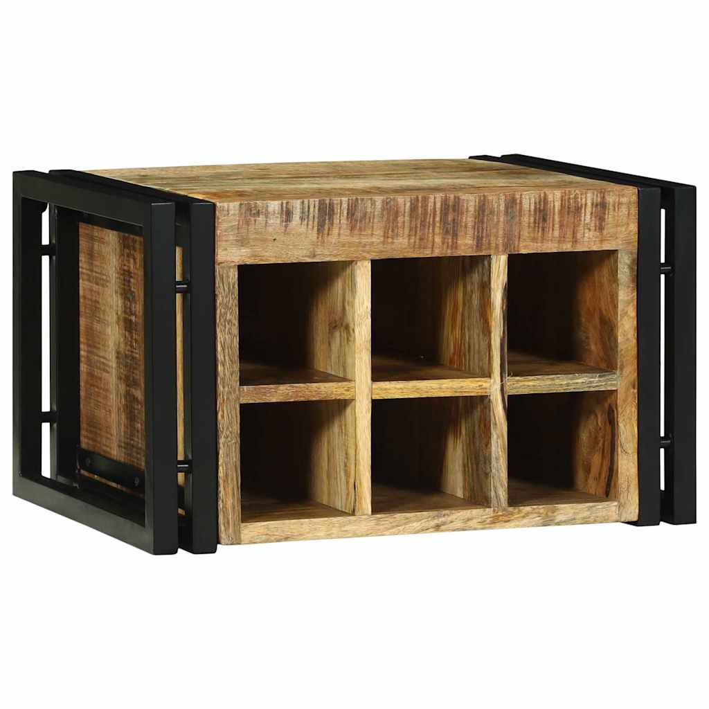 Vinfad 2 stk. Brun og sort 46 x 35 x 27,5 cm Massivt mangotræ