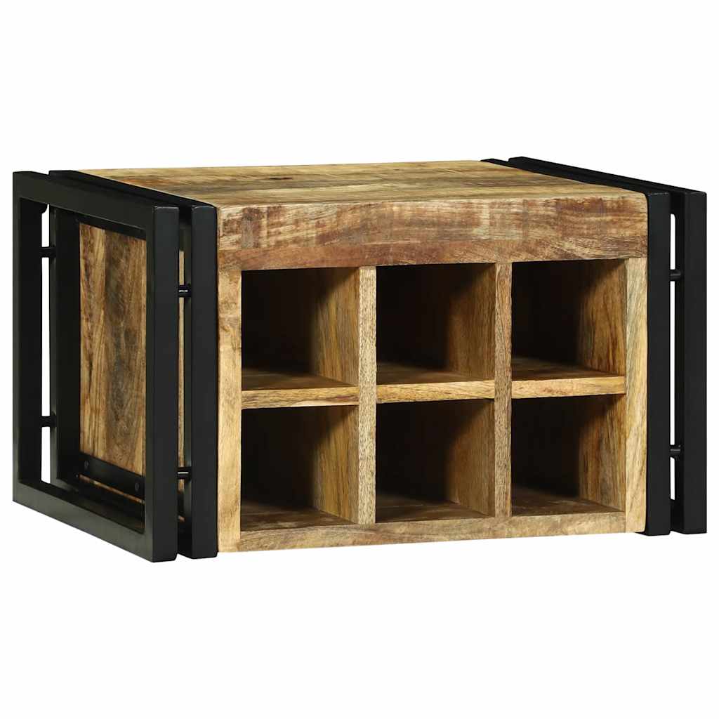 Vinfad 2 stk. Brun og sort 46 x 35 x 27,5 cm Massivt mangotræ