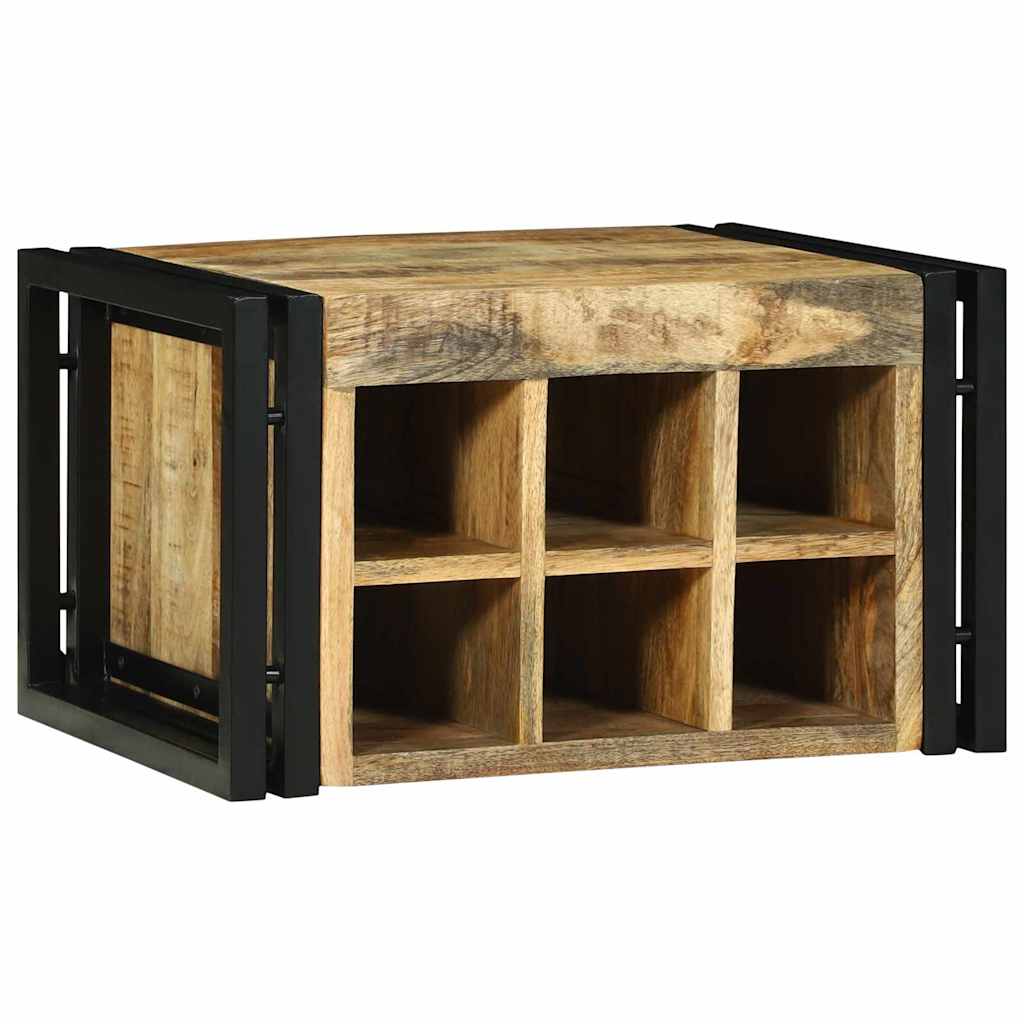 Vinfad 2 stk. Brun og sort 46 x 35 x 27,5 cm Massivt mangotræ