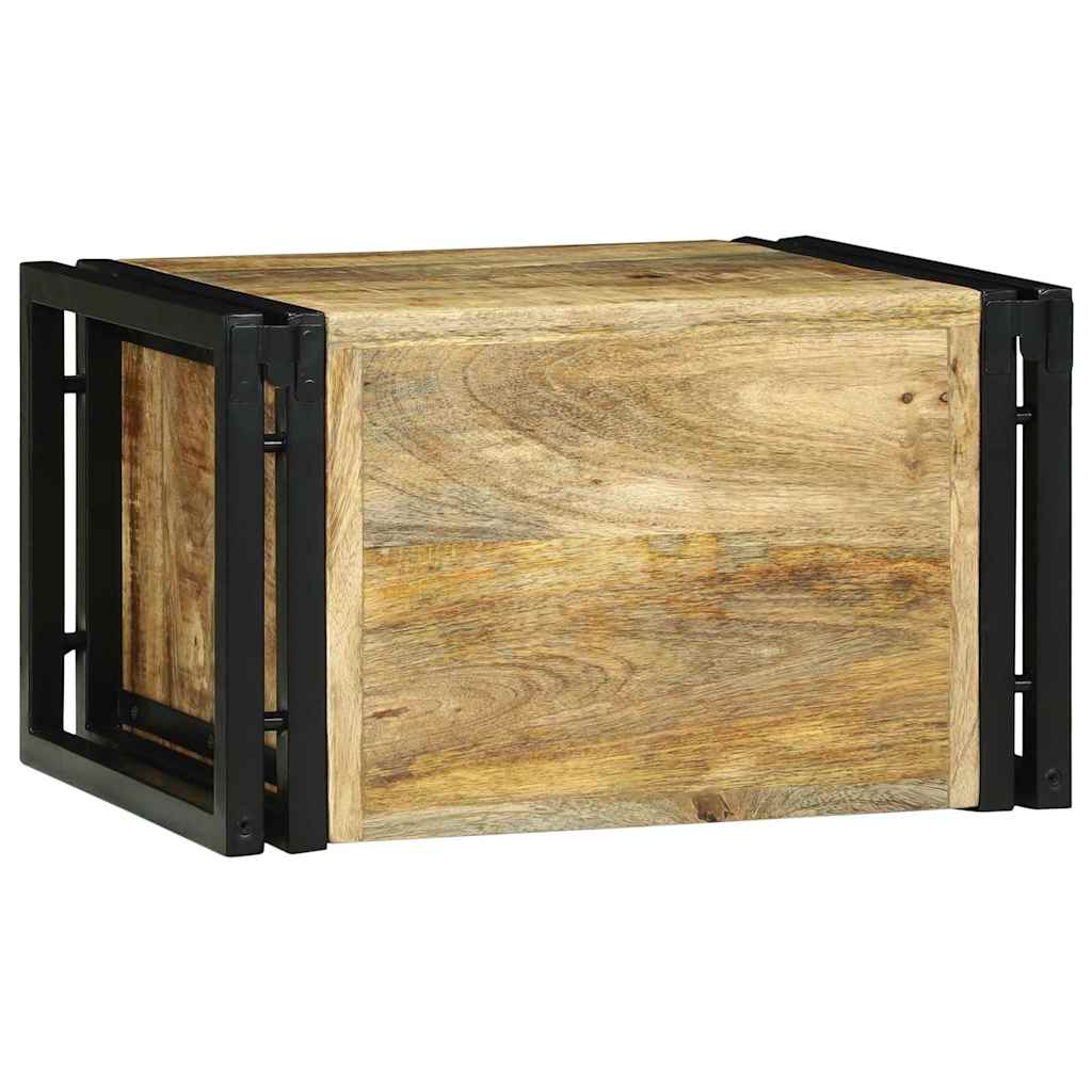 Vinfad 2 stk. Brun og sort 46 x 35 x 27,5 cm Massivt mangotræ