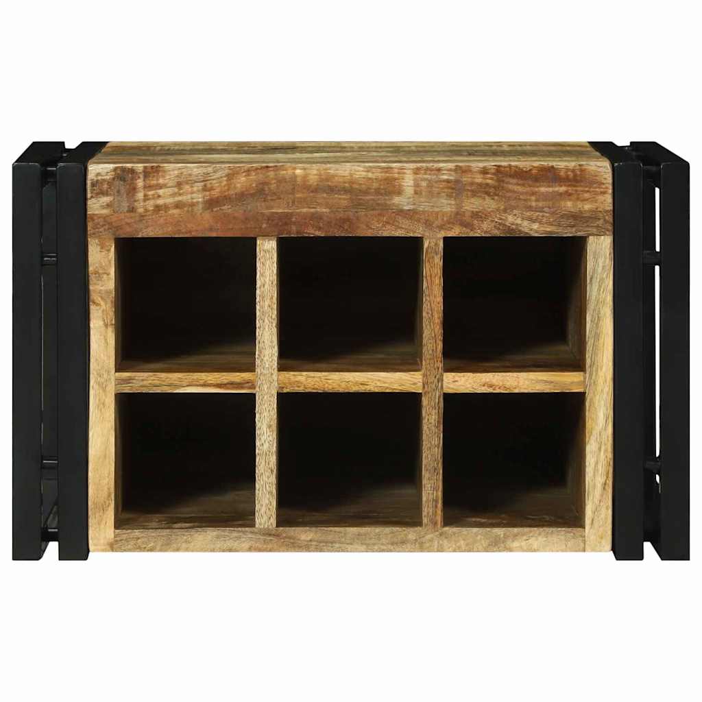 Vinfad 2 stk. Brun og sort 46 x 35 x 27,5 cm Massivt mangotræ
