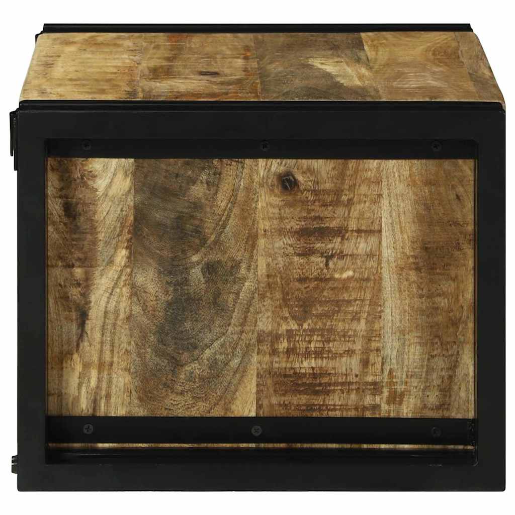 Vinfad 2 stk. Brun og sort 46 x 35 x 27,5 cm Massivt mangotræ
