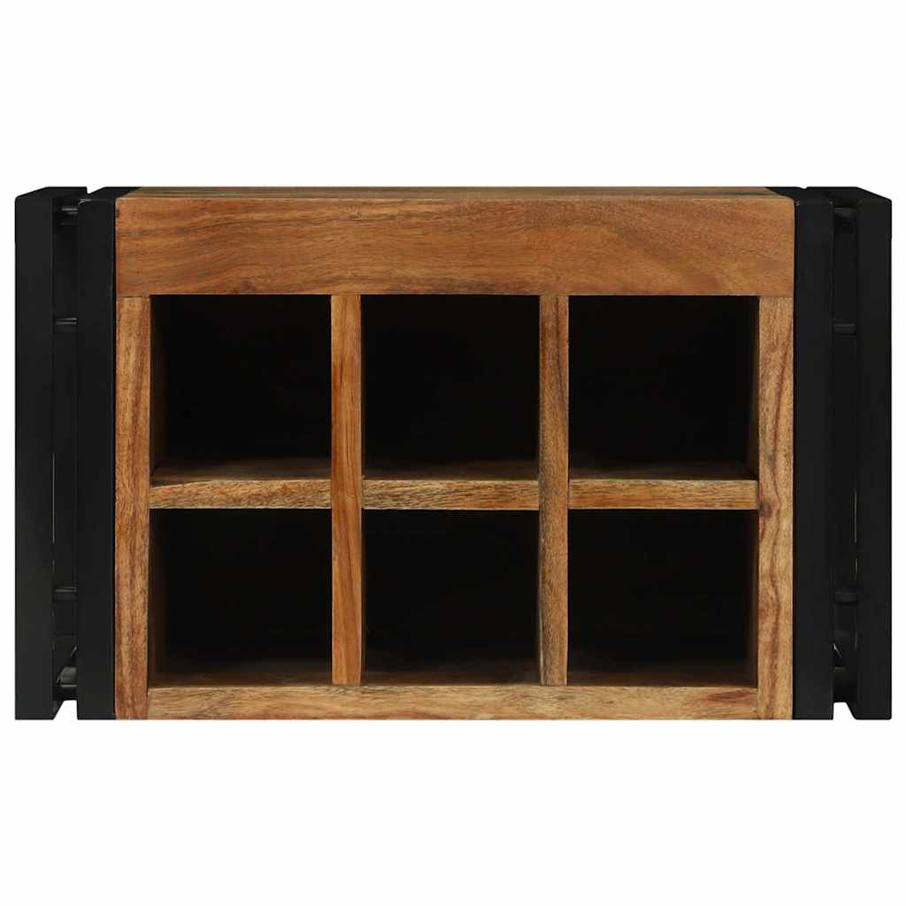 Vinfad 2 stk. Brun og sort 46 x 35 x 27,5 cm Massivt Akacietræ