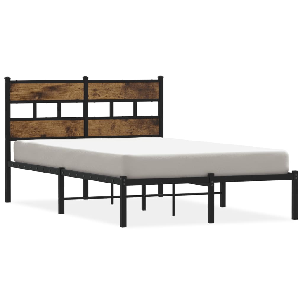 sengeramme uden madras 120x190 cm metal røget egetræsfarve