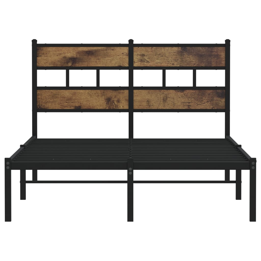 sengeramme uden madras 120x190 cm metal røget egetræsfarve