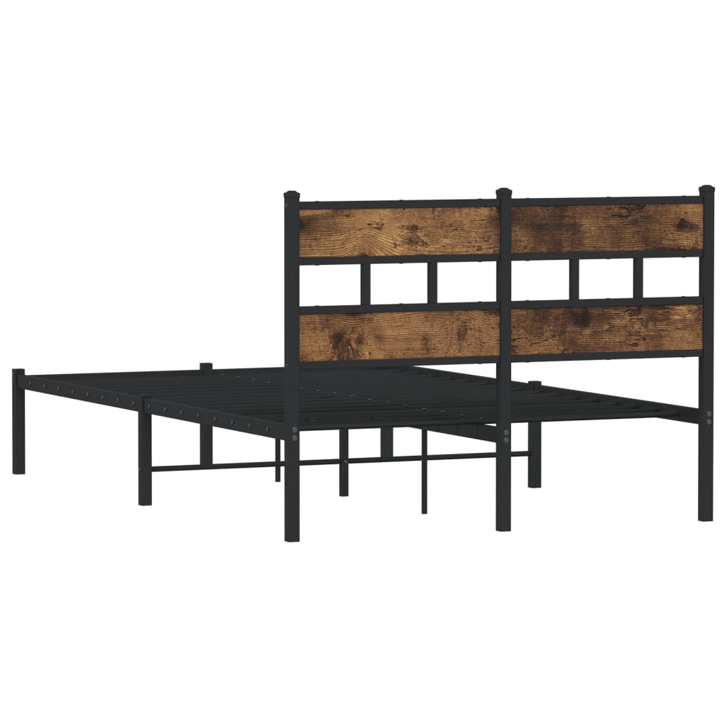 sengeramme uden madras 120x190 cm metal røget egetræsfarve