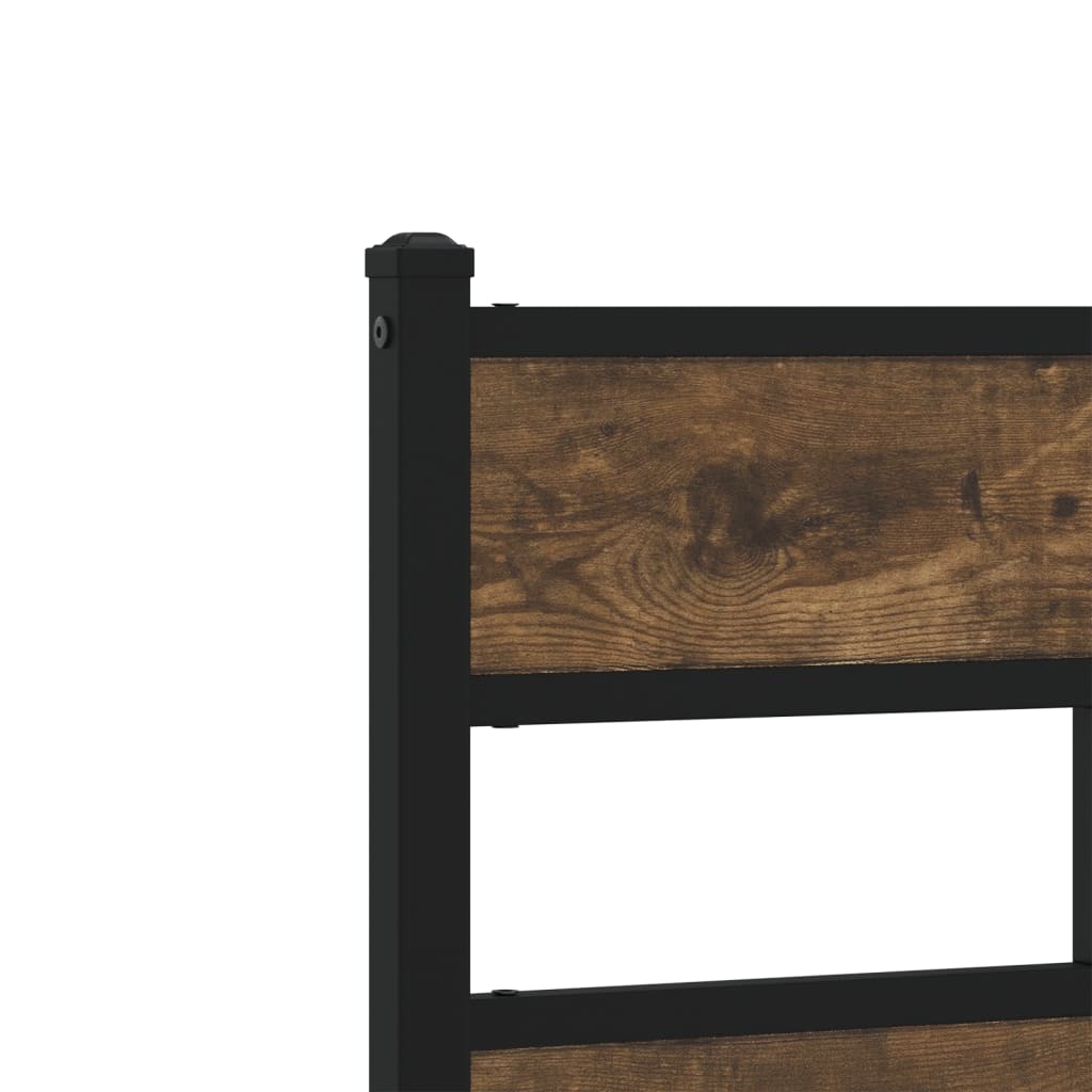 sengeramme uden madras 120x190 cm metal røget egetræsfarve