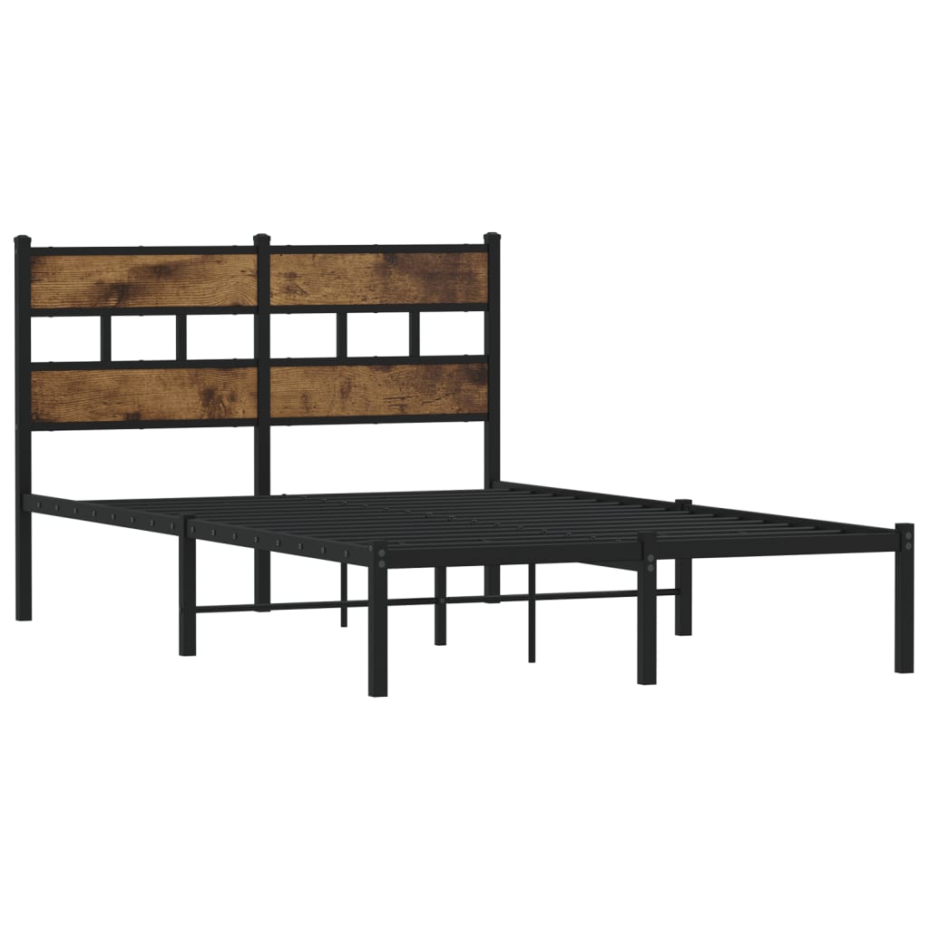 sengeramme uden madras 120x200 cm metal røget egetræsfarve