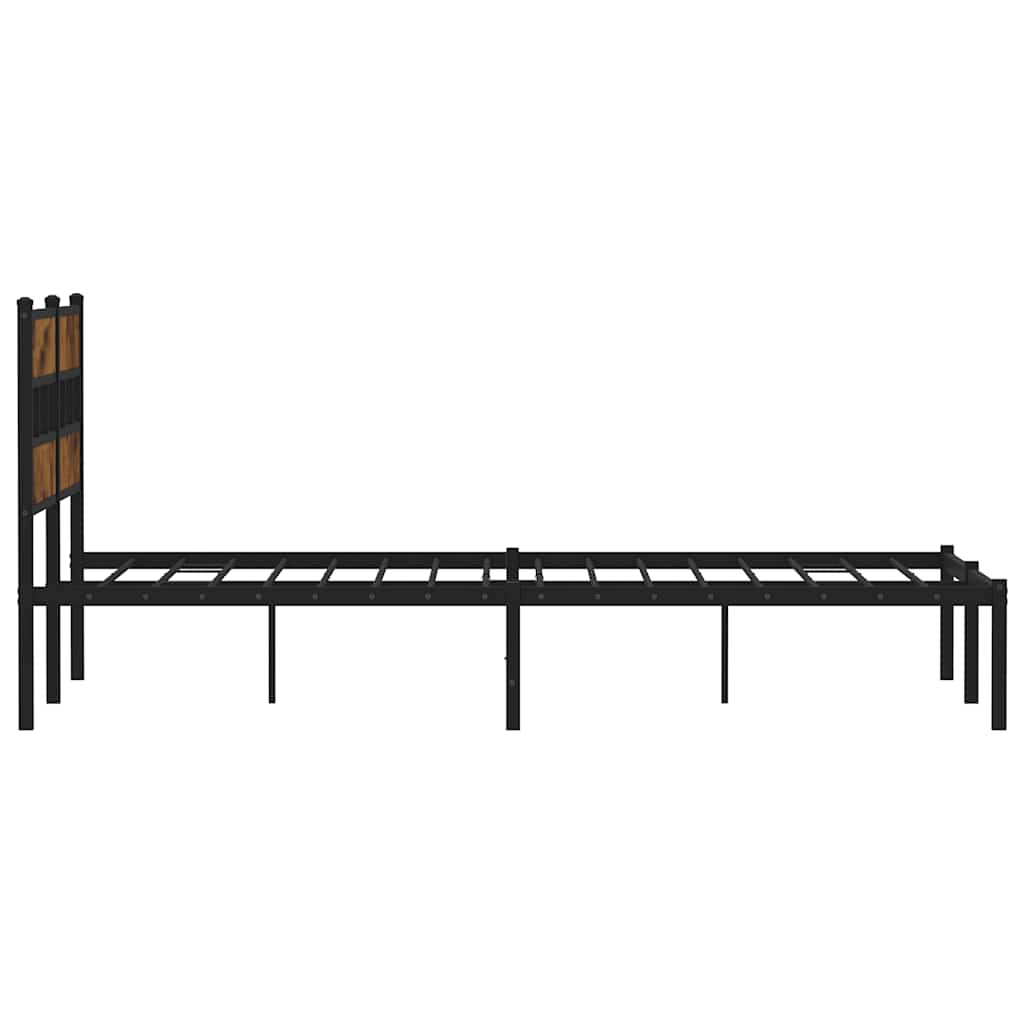 sengeramme uden madras 150x200 cm metal røget egetræsfarve