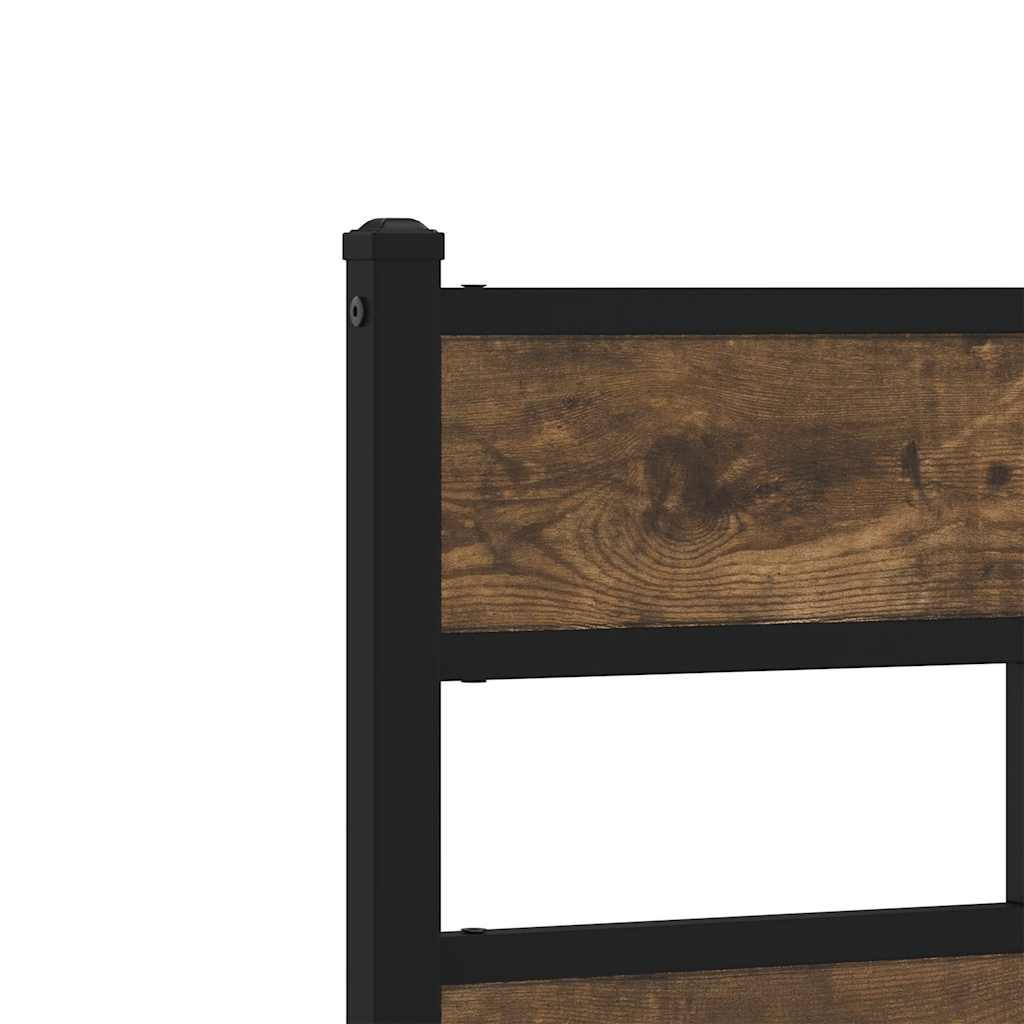 sengeramme uden madras 150x200 cm metal røget egetræsfarve