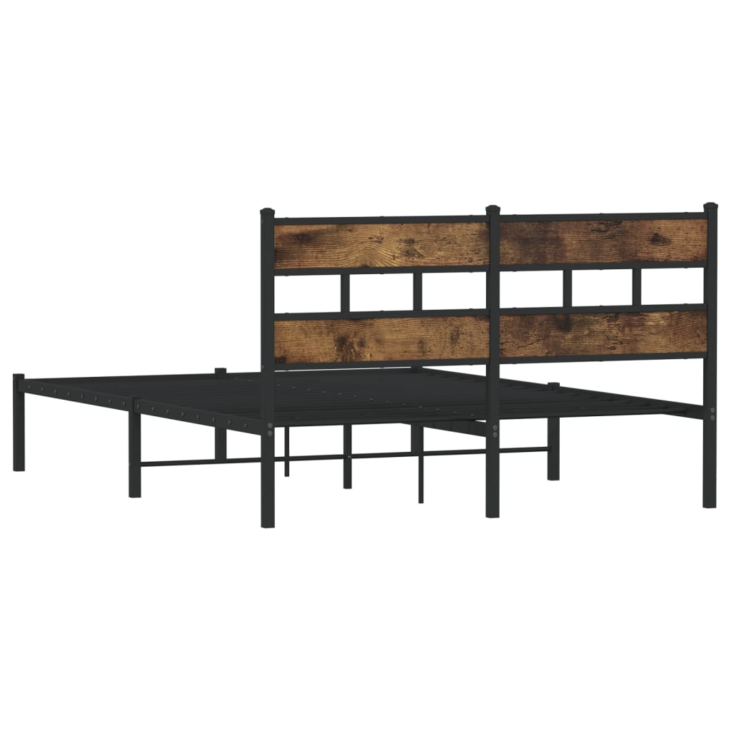 sengeramme uden madras 160x200 cm metal røget egetræsfarve