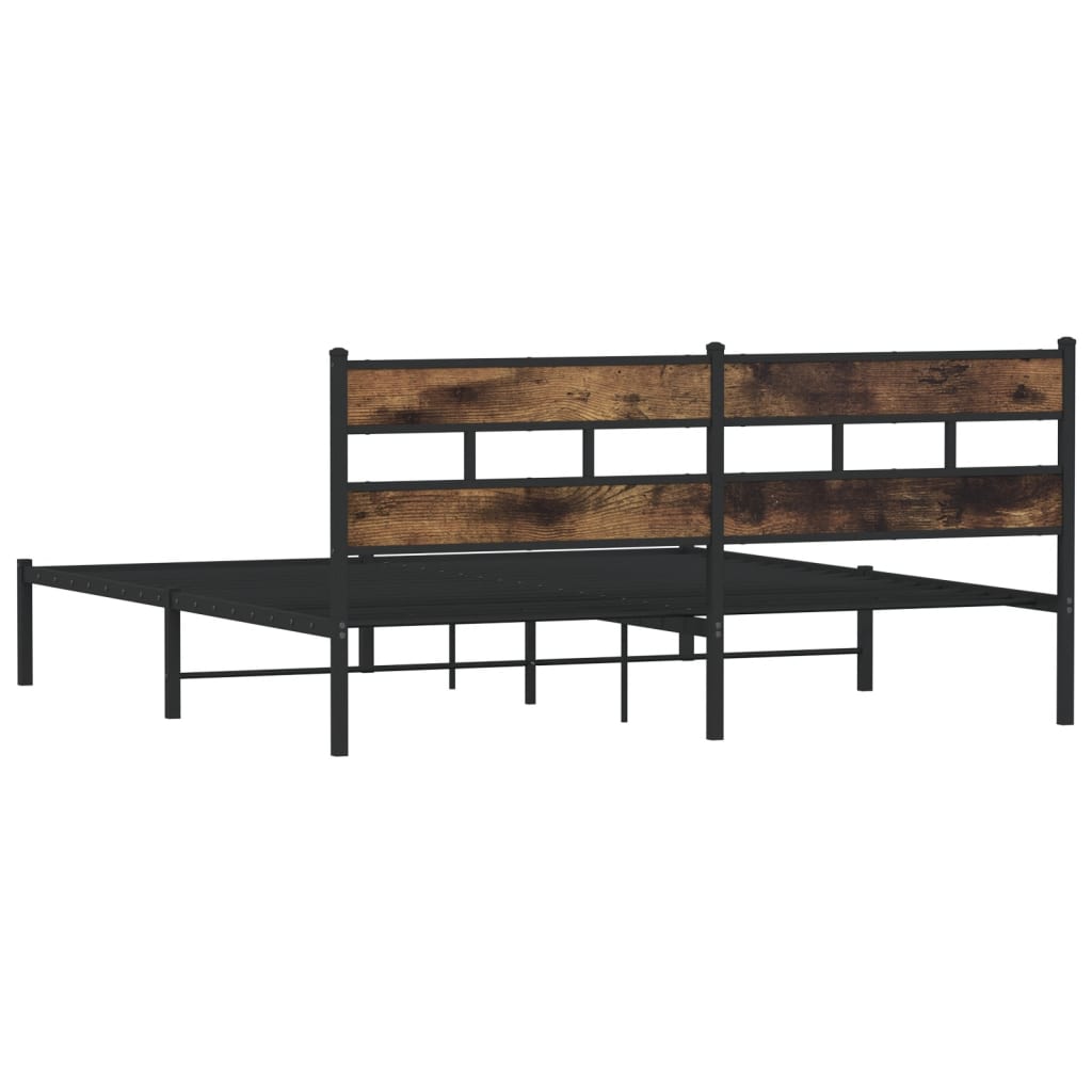 sengeramme uden madras 180x200 cm metal røget egetræsfarve