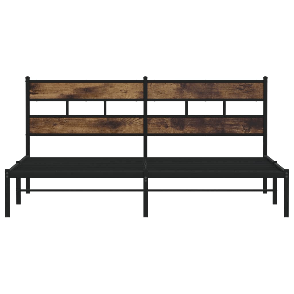 sengeramme uden madras 193x203 cm metal røget egetræsfarve
